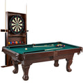 7.5 Ft Pool Table Set with Cue Rack & Dartboard, Green