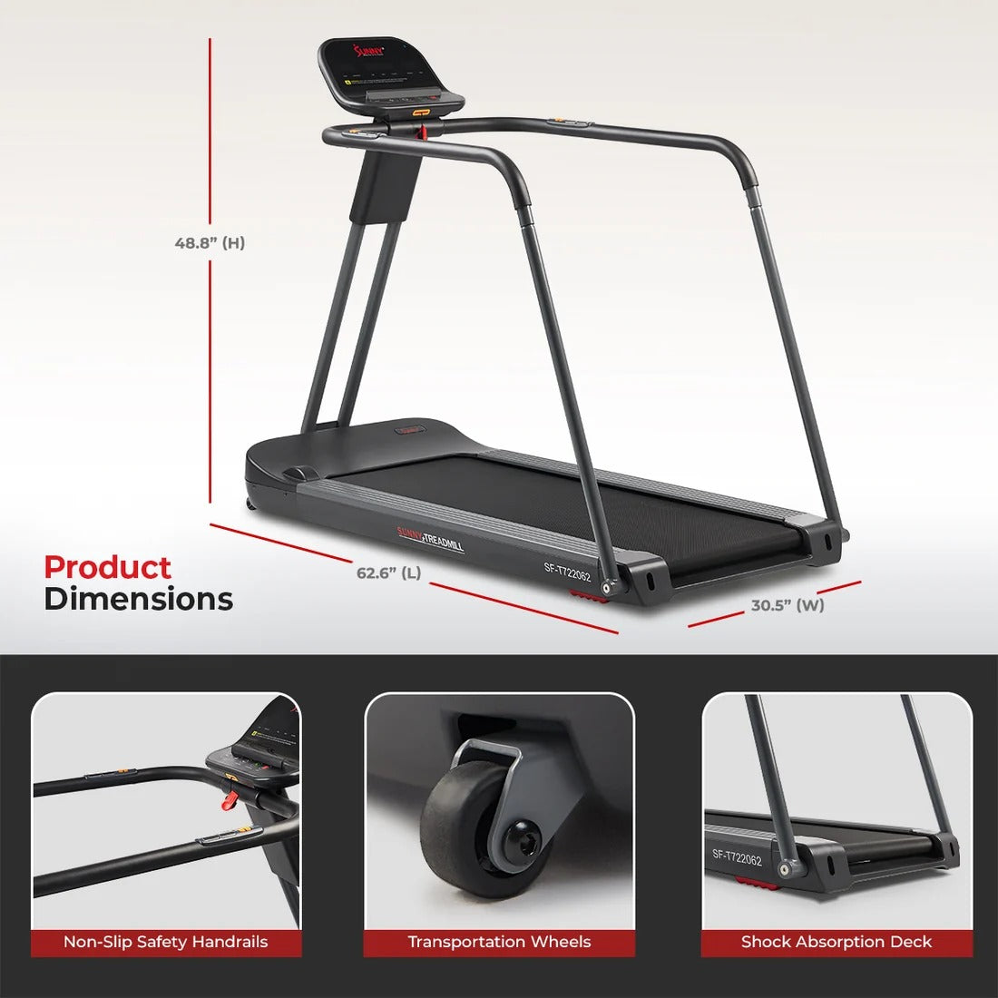 Smart Motorized Treadmill With Handrails