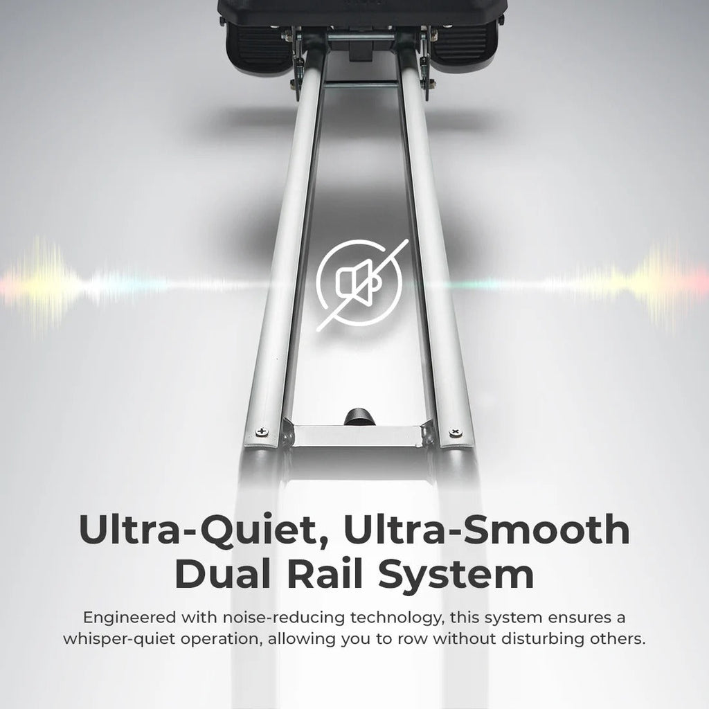 Premium Smart Quiet Dual Slide Rail Magnetic Rowing Machine