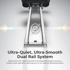Premium Smart Quiet Dual Slide Rail Magnetic Rowing Machine