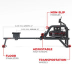 Premium Smart Obsidian Surge 500 m Water Rowing Machine