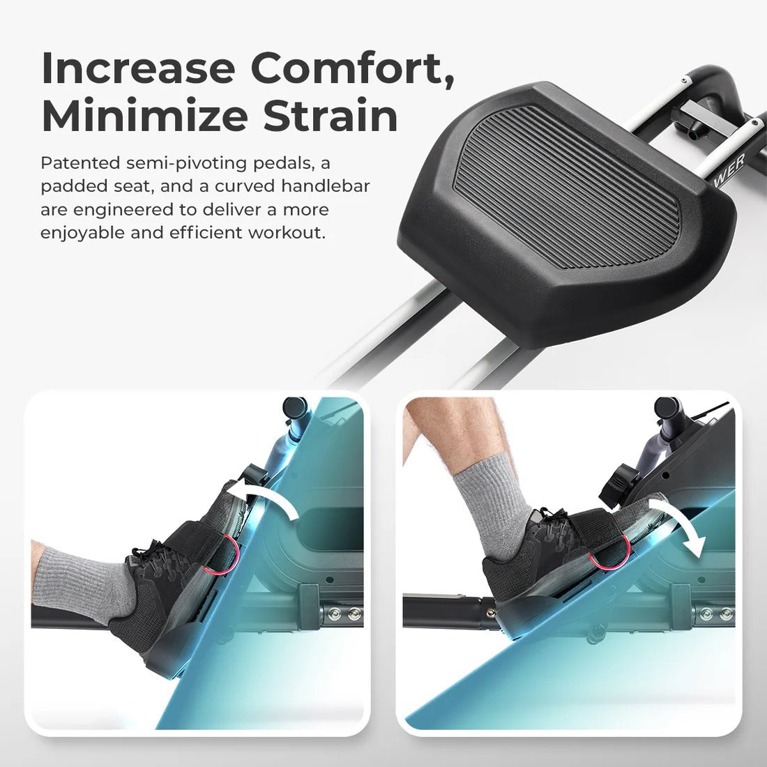 Premium Smart Quiet Dual Slide Rail Magnetic Rowing Machine