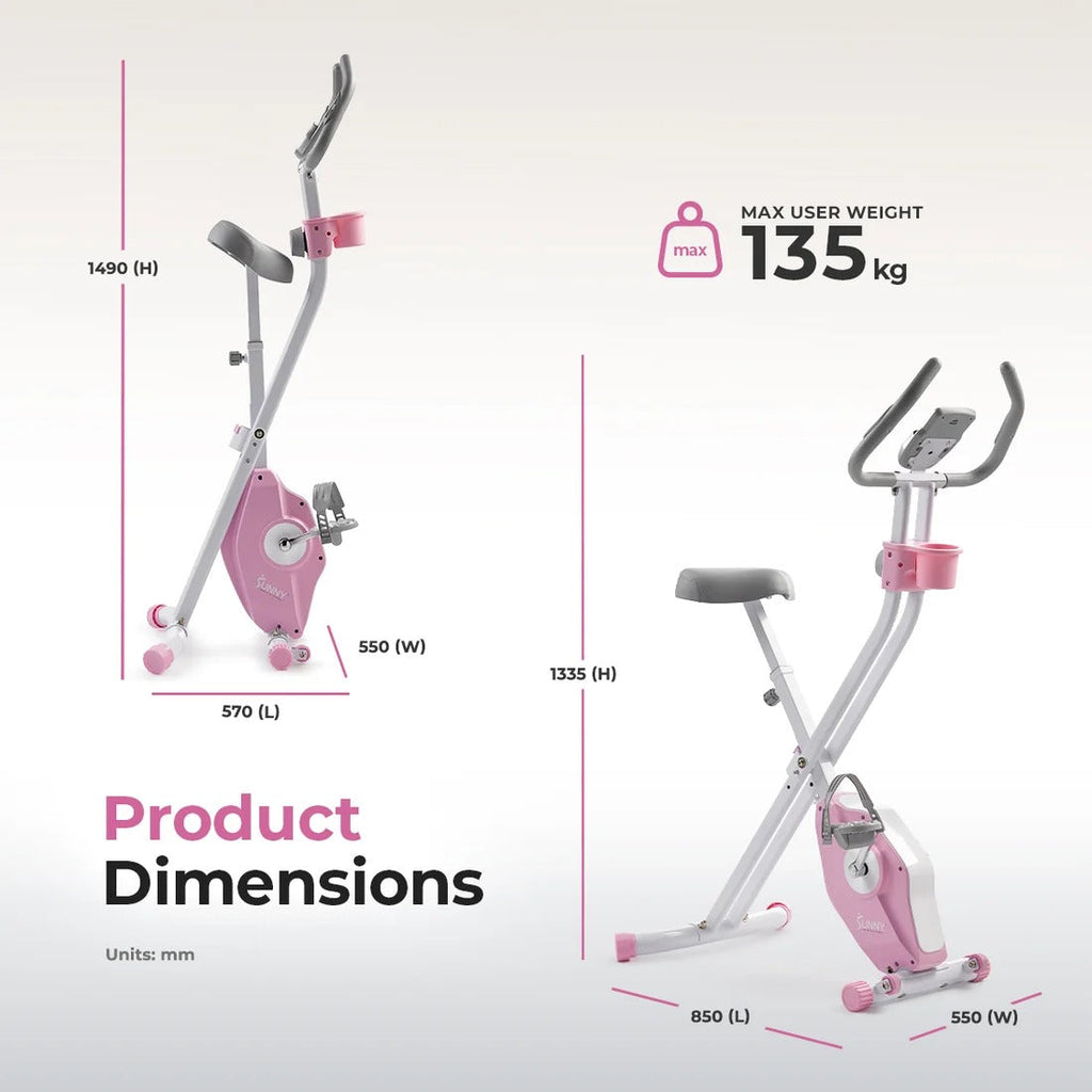 Pink Foldable Magnetic Exercise X-Bike