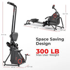 Premium Smart Quiet Dual Slide Rail Magnetic Rowing Machine