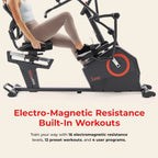 Premium Smart Programmable Electro-Magnetic Resistance Recumbent Elliptical Cross Trainer
