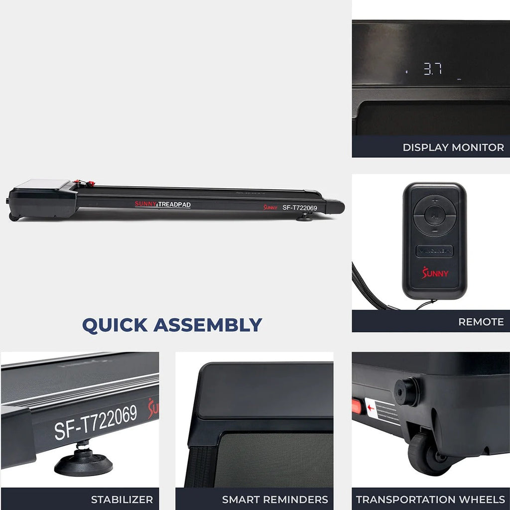 Pacer Auto Incline Under Desk Smart TreadPad® Walking Treadmill