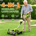 12-Inch Electric Weed Wacker & Eater with Detachable 4-Wheel Base