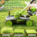 12-Inch Electric Weed Wacker & Eater with Detachable 4-Wheel Base