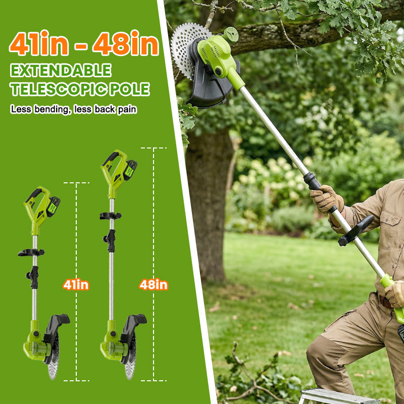 12-Inch Electric Weed Wacker & Eater with Detachable 4-Wheel Base