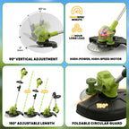 12-Inch Electric Weed Wacker & Eater with Detachable 4-Wheel Base
