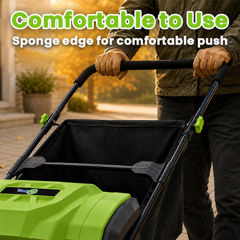 22-Inch Push Lawn Sweeper & Leaf Collector with 100L Hopper