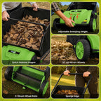 22-Inch Push Lawn Sweeper & Leaf Collector with 100L Hopper