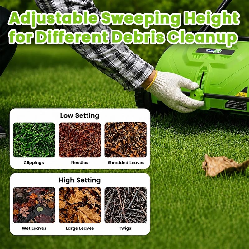 22-Inch Push Lawn Sweeper & Leaf Collector with 100L Hopper