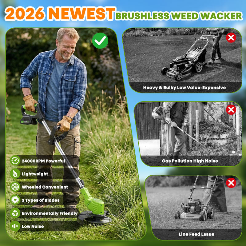 3 In 1 Cordless Grass Trimmer, Weed Eater and Edger