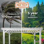 14×10 Hawthorne Traditional Steel Pergola With Sail Shade Soft Canopy