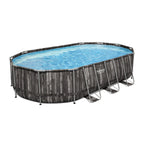 Bestway Power Steel 20′ x 12′ x 48″ Oval Above Ground Outdoor Swimming Pool-Set