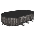 Bestway Power Steel 20′ x 12′ x 48″ Oval Above Ground Outdoor Swimming Pool-Set