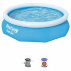 Bestway 10′ x 30″ Fast Set Inflatable Above Ground Swimming Pool w/ Filter Pump