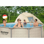 Bestway Power Steel 13′ x 42″ Above Ground Outdoor Swimming Pool Set with Canopy