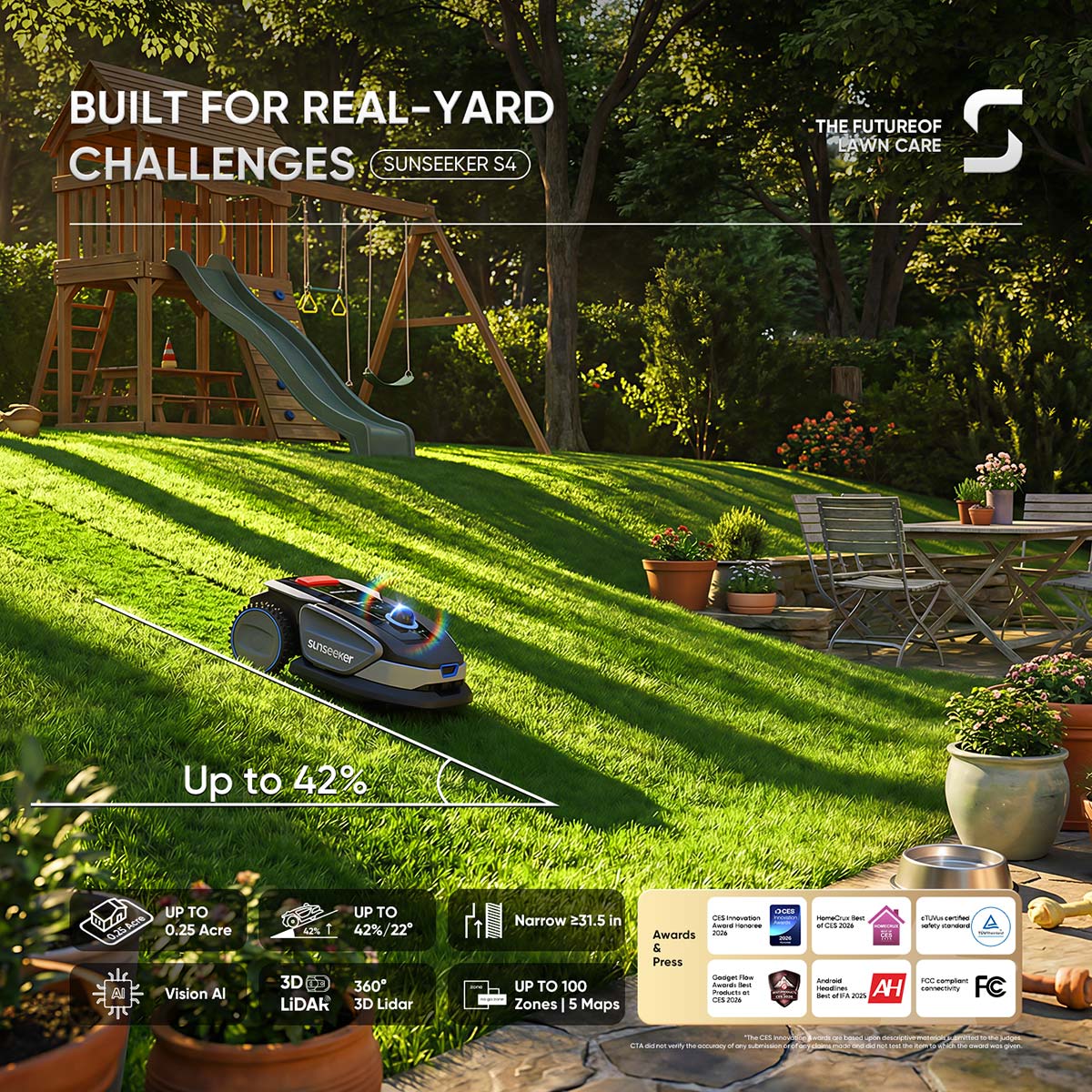 S4 Wireless AI Robot Lawn Mower