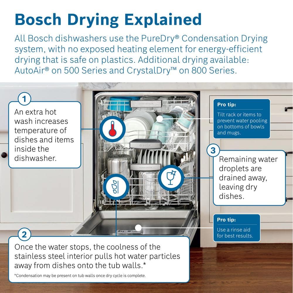 Bosch  800 Series 18 in. ADA Compact Front Control Dishwasher in Stainless Steel with Stainless Steel Tub and 3rd Rack, 44dBA