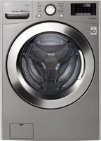 LG – 4.5 Cu. Ft. High-Efficiency Stackable Smart Front Load Washer with Steam and 6Motion Technology – Graphite steel