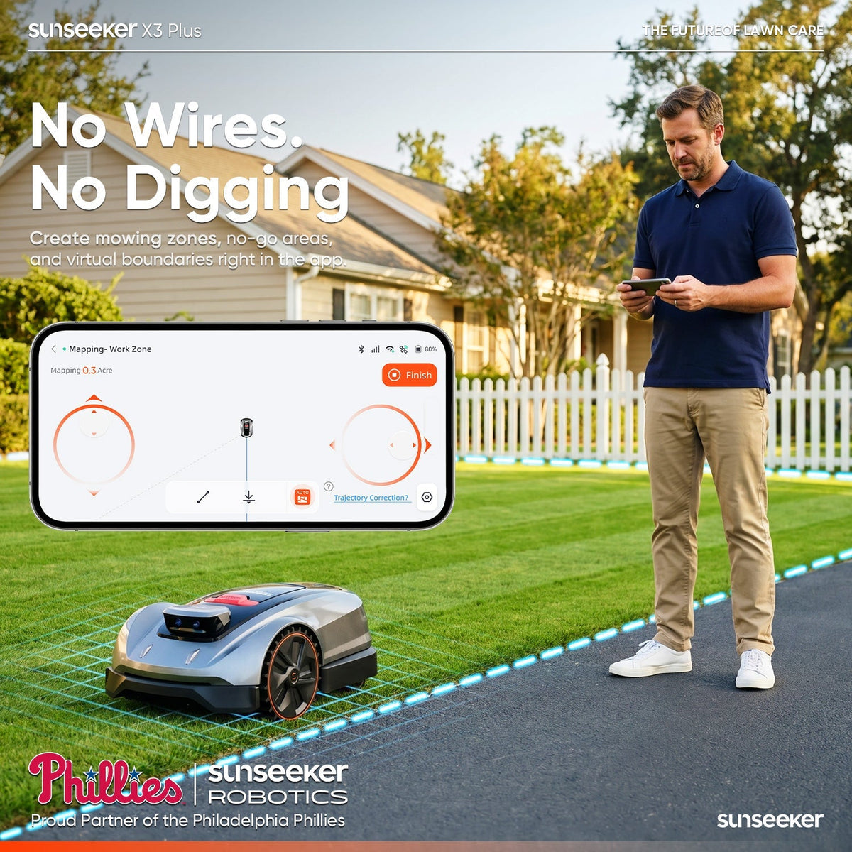 Sunseeker X3 Plus Wireless AI Robot Lawn Mower